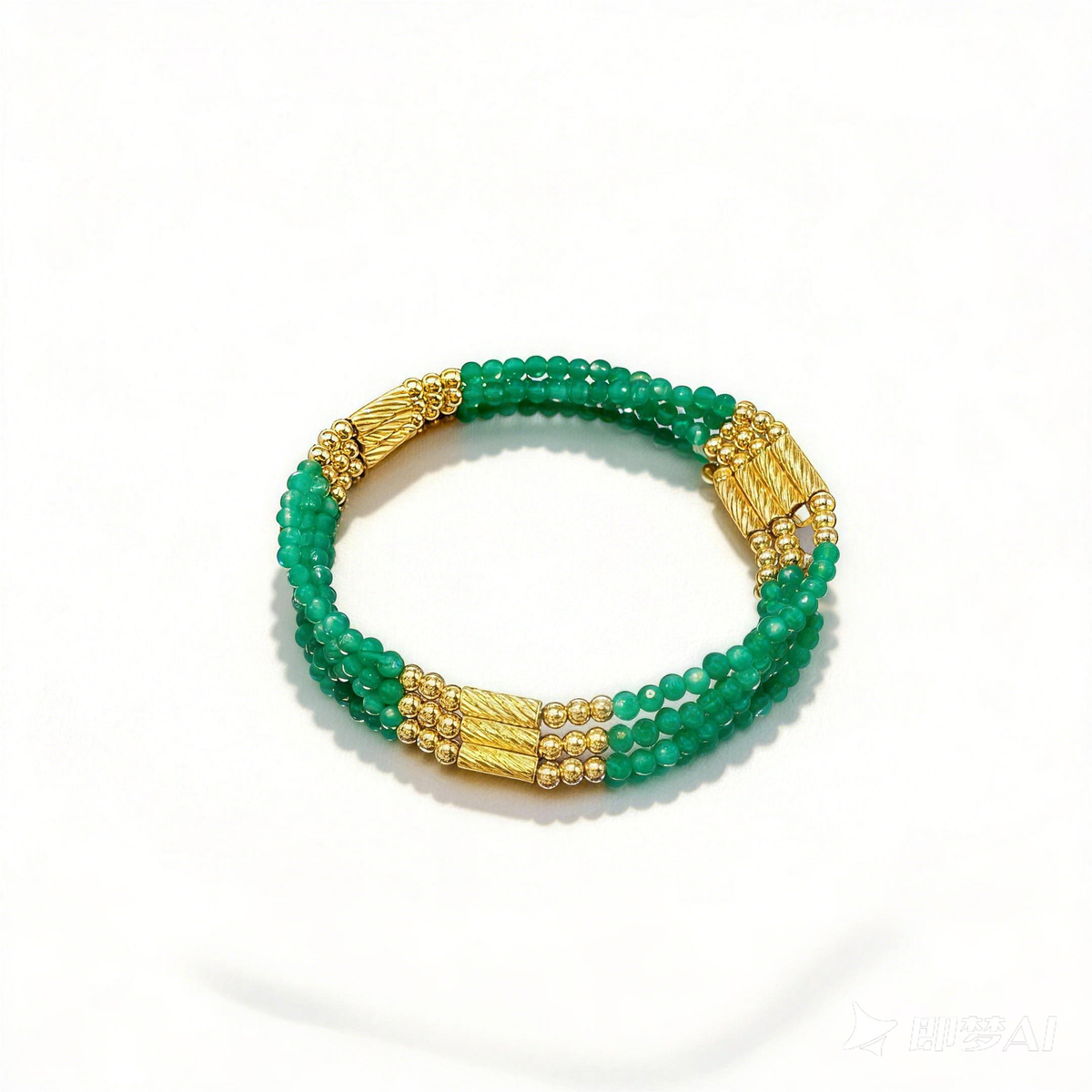 The Verdant Duo – Green Stone Magnetic Convertible Necklace & Bracelet